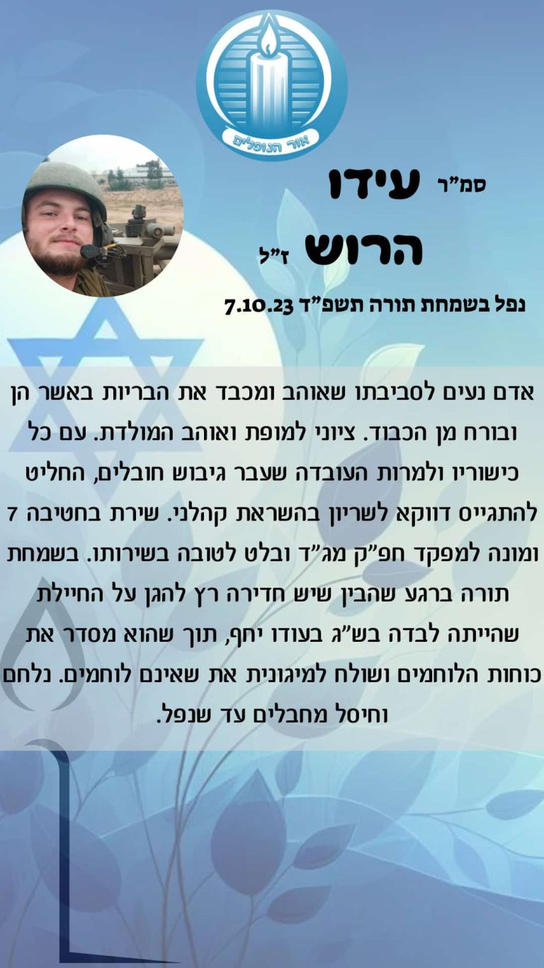 תמונה לזכר עידו&nbsp; הרוש