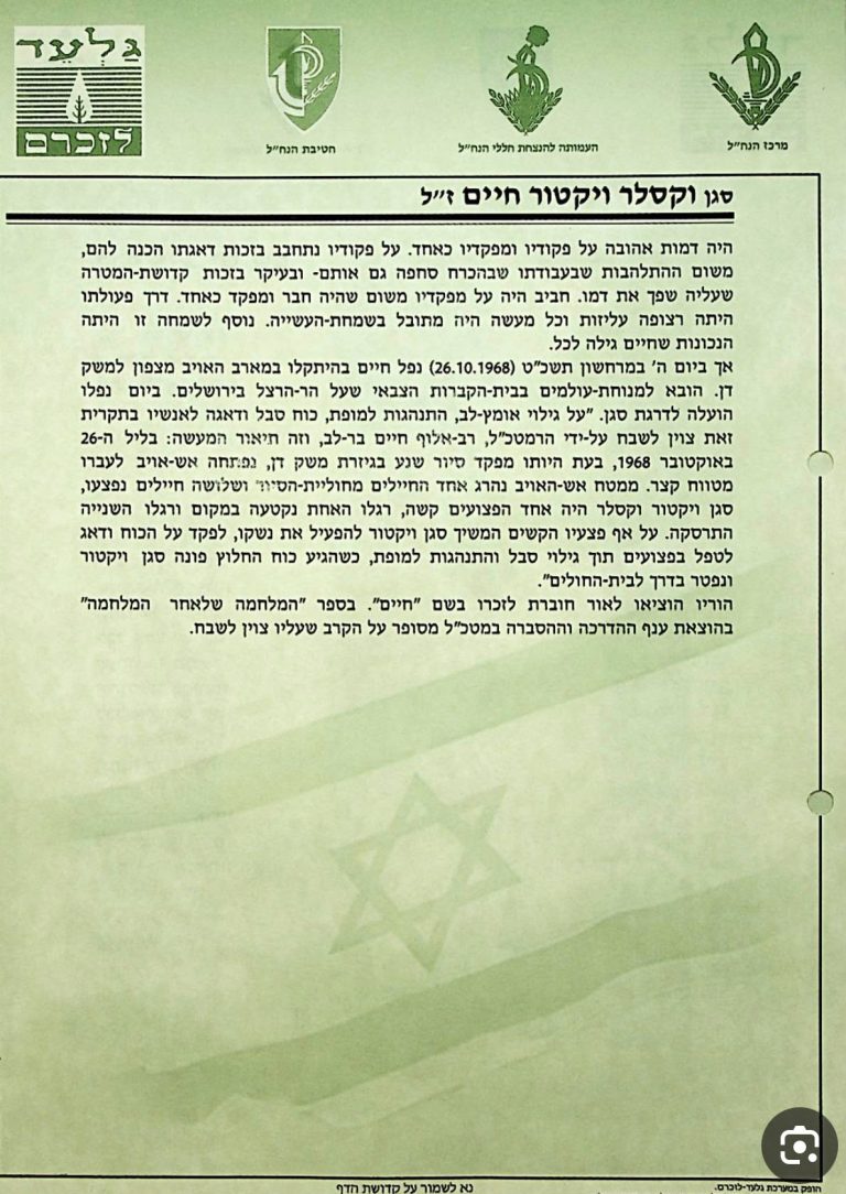 תמונה לזכר חיים ויקטור&nbsp; וקסלר
